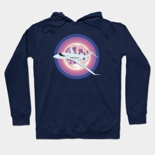 Bombardier Challenger 350 Jet Purple Moon Aviation Design Hoodie